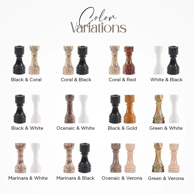 20 Round Marble Chess Table – Silver Stand Edition