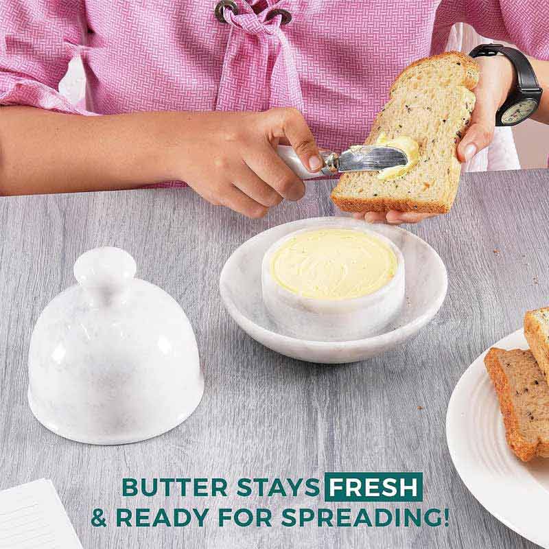 Handcrafted Marble Butter Dish