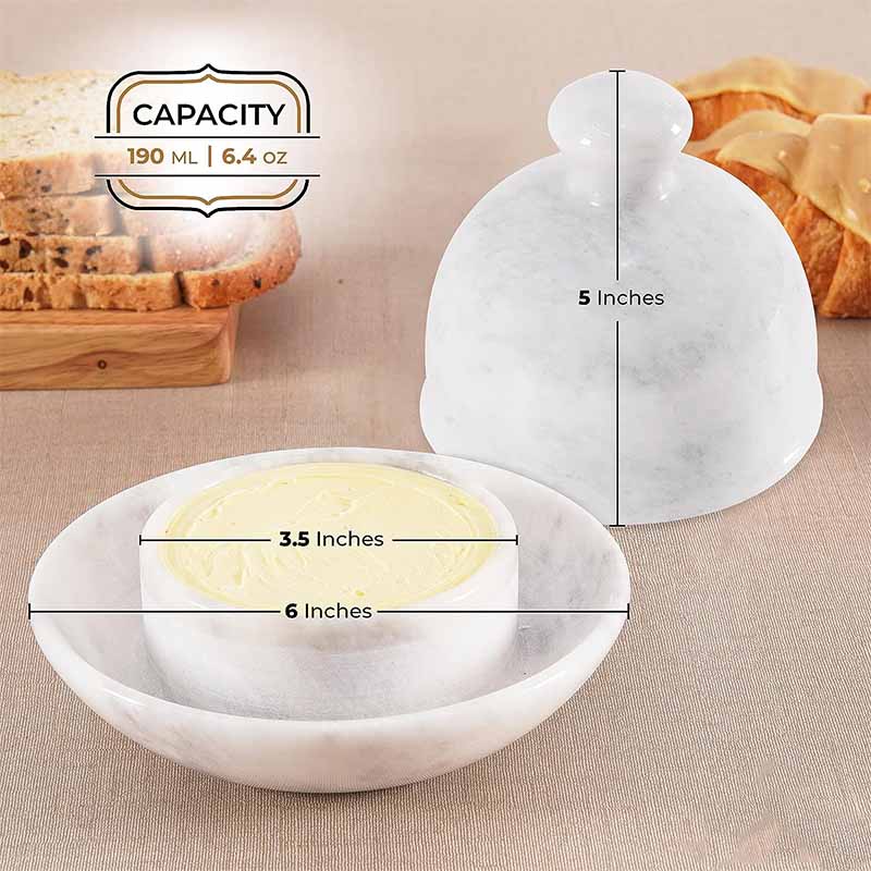 Handcrafted Marble Butter Dish