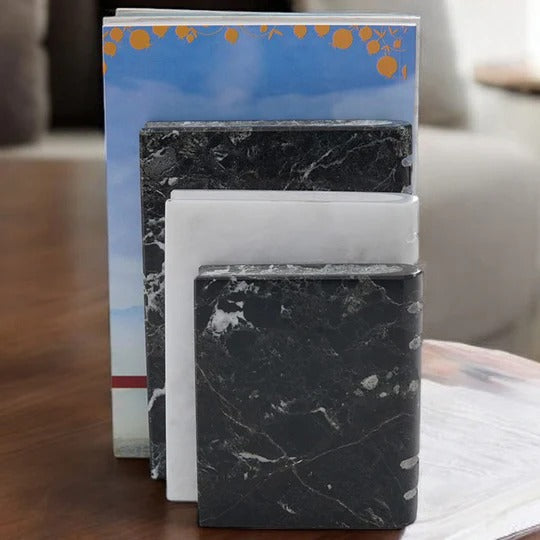 marble handmade Bookends