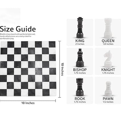 10 Inches Black & White Borderless Chess Set