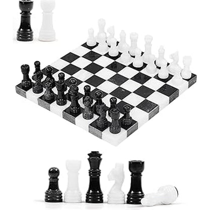 10 Inches Black & White Borderless Chess Set