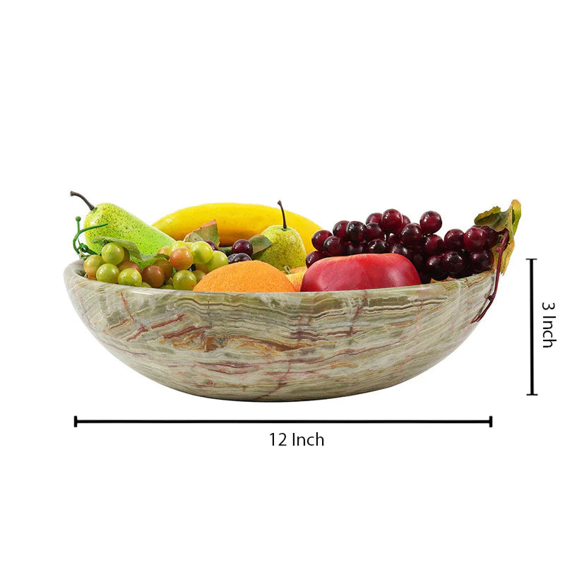 Handcrafted Marble Fruit Bowl - 12 Inches
