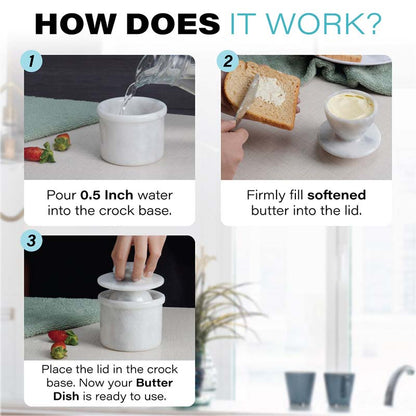 Marble Butter crock