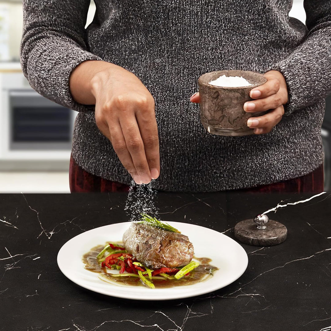 Salt Cellar with Stainless Steel Knob